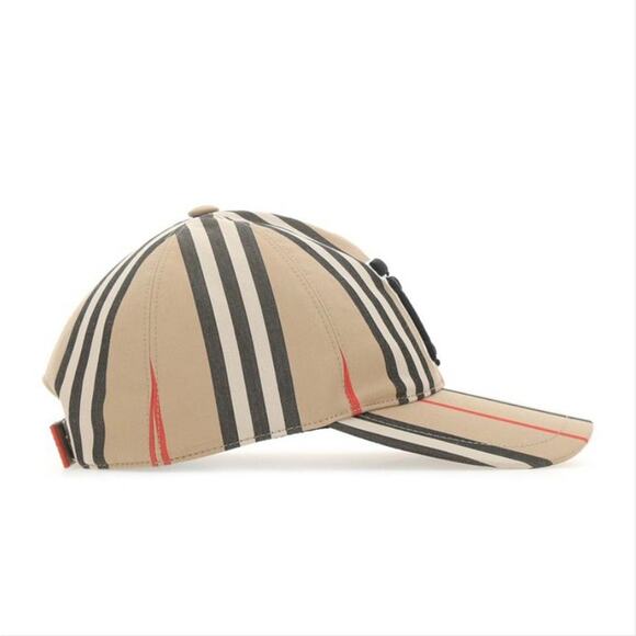 BURBERRY TB logo appliqued nova check stripe baseball hat cap main image 4